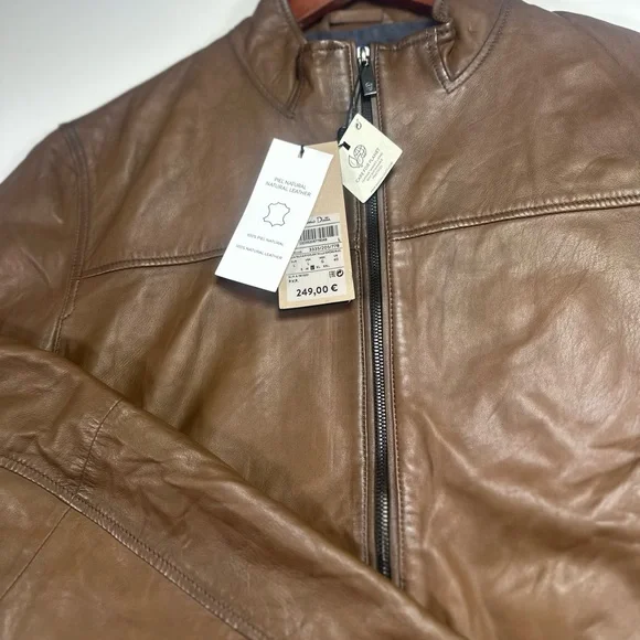 Massimo Dutti Genuine Leather Moto Jacket – New With Tags - Picture 2 of 16
